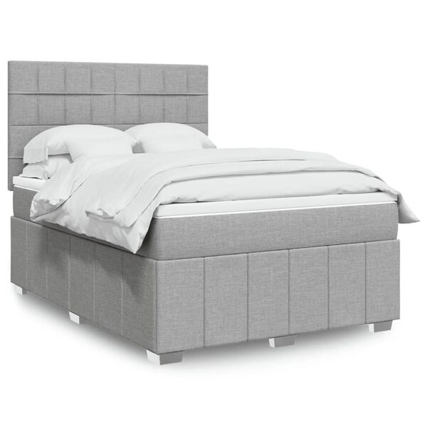 vidaXL Boxspring posteľ s matracom svetlosiv&aacute; 100x200 cm l&aacute;tka