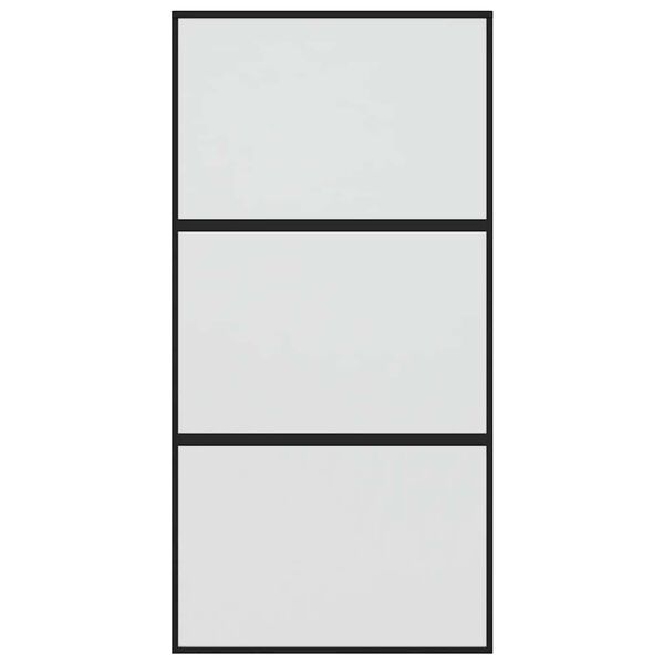 vidaXL Posuvn&eacute; dvere čierne 102,5x205 cm tvrden&eacute; sklo a hlin&iacute;k