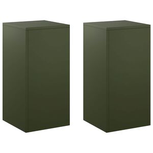 vidaXL Stojan na rastliny 2 pcs Olivovo zelen&aacute; 30 x 30 x 60 cm Oceľ