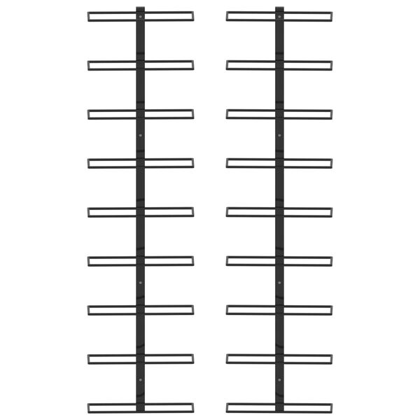 vidaXL N&aacute;stenn&eacute; stojany na v&iacute;no na 18 flia&scaron; 2 ks čierne železn&eacute;
