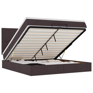 vidaXL Osmansk&yacute; r&aacute;m postele s matracmi tmavohned&aacute; 200x200 cm l&aacute;tka