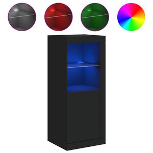 vidaXL Komoda s LED svetlami čierna 41x37x100 cm