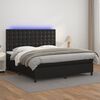 vidaXL Boxspring posteľ s matracom a LED čierna 160x200 cm umelá koža