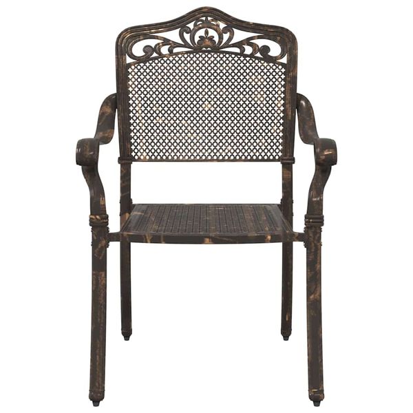 vidaXL Záhradná stolička 2 pcs Bronzová 55 x 56.5 x 91cm Hliník