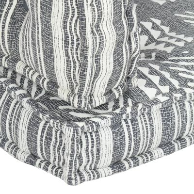 vidaXL Podložka na paletovú sedačku, sivá, látka, patchwork