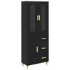 vidaXL Highboard Čierny dub 34,5 x 34 x 180 cm Kompozitn&eacute; drevo