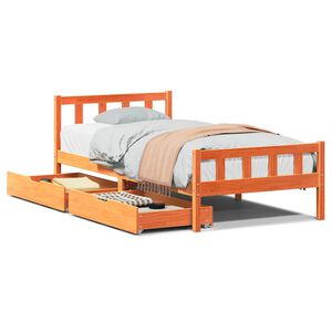vidaXL Posteľ bez matraca voskovo hned&aacute; 75x190 cm mas&iacute;vna borovica