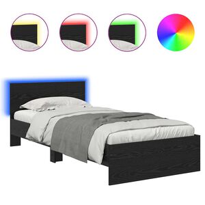 vidaXL R&aacute;m postele Čierny dub 90 x 200 cm Kompozitn&eacute; drevo