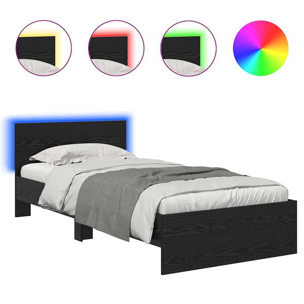 vidaXL R&aacute;m postele Čierny dub 90 x 200 cm Kompozitn&eacute; drevo