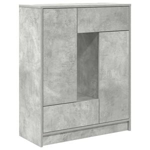 vidaXL Komoda so z&aacute;suvkami a dvierkami, bet&oacute;nov&aacute; siv&aacute; 73x31x90 cm