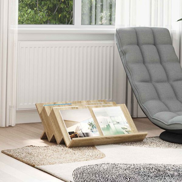 vidaXL Reg&aacute;l na časopisy Sonoma dub 65 x 53 x 28,5 cm Kompozitn&eacute; drevo