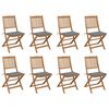 vidaXL Skladacie vonkajšie stoličky s podložkami 8 ks akáciový masív