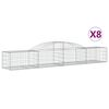 vidaXL Obl&uacute;kov&yacute; gabionov&yacute; k&ocirc;&scaron; 8 ks 300x50x40/60 cm pozinkovan&eacute; železo