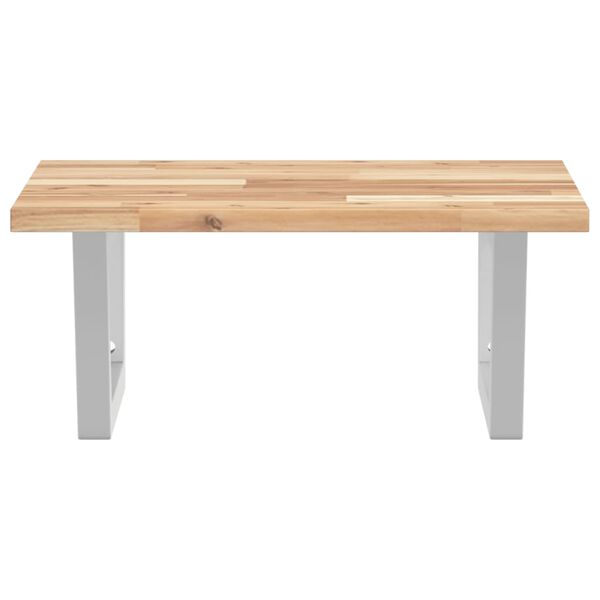 vidaXL Polica pod um&yacute;vadlo n&aacute;stenn&aacute; oceľ a ak&aacute;ciov&yacute; mas&iacute;v