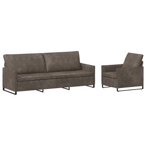 vidaXL Sada pohoviek 2 pcs Tmavosiv&aacute; Umel&yacute; semi&scaron;ov&yacute; materi&aacute;l