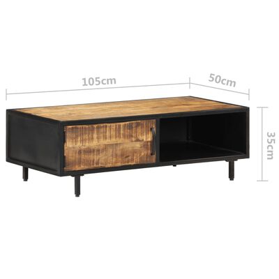 vidaXL Konferenčný stolík 105x50x35 cm surové mangovníkové drevo