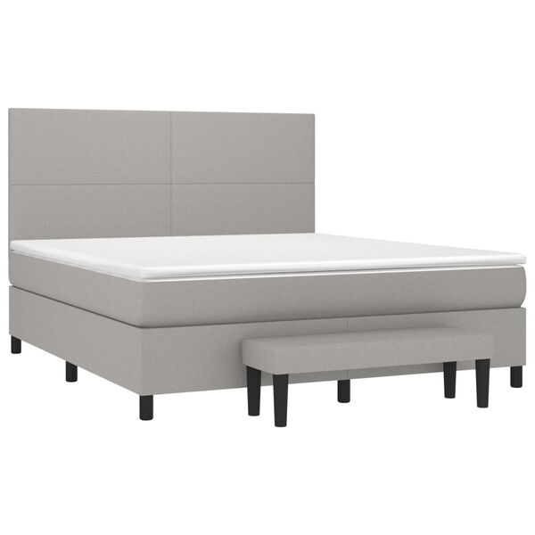 vidaXL Boxspring posteľ s matracom bledosiv&yacute; 180x200 cm l&aacute;tka