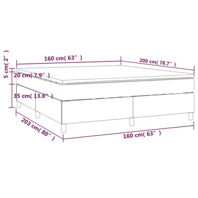 vidaXL Posteľný rám boxspring s matracom krémový 160x200 cm látka