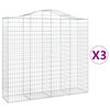 vidaXL Obl&uacute;kov&eacute; gabi&oacute;nov&eacute; ko&scaron;e 3ks 200x50x180/200cm pozinkovan&eacute; železo