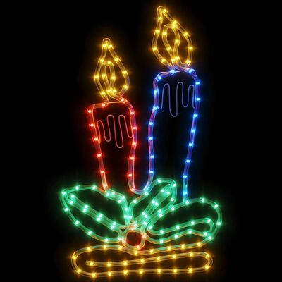 vidaXL Vianočná silueta sviečok so 144 LED diódami 70x42 cm
