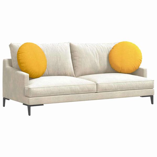 vidaXL Vank&uacute;&scaron;e na sedenie 2 pcs Svetložlt&aacute; &Oslash; 50 cm Kord&uacute;rov&aacute; tkanina