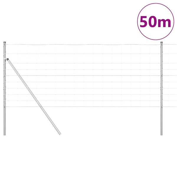 vidaXL Stĺp na plot. Zinkovan&yacute; 50 x 1 m Oceľ