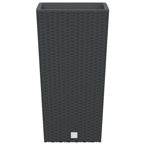 vidaXL Kvetin&aacute;č s odn&iacute;mateľnou vložkou, antracitov&yacute; 11/26,5 l PP ratan