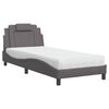 vidaXL Posteľ Viana s matracom siv&aacute; 80x200 cm umel&aacute; koža