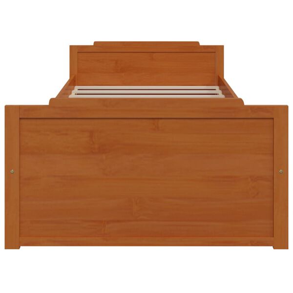 vidaXL Posteľný rám so zásuvkami medovohnedý borovicový masív 90x200cm