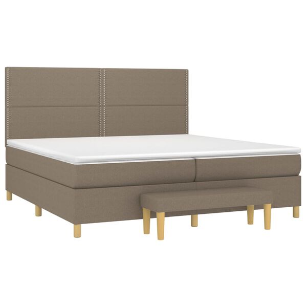 vidaXL Boxspring posteľ s matracom sivohned&yacute; 200x200 cm l&aacute;tka