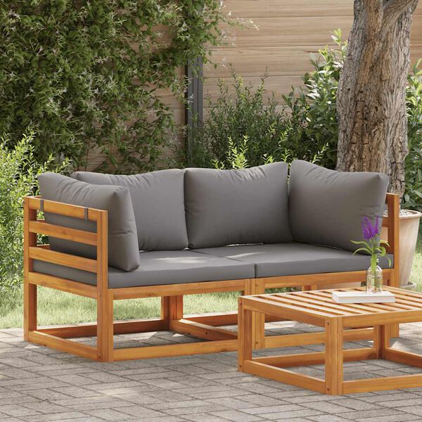 vidaXL Sekčn&eacute; rohov&eacute; pohovky s podložkami 2 ks tmavosiv&eacute;