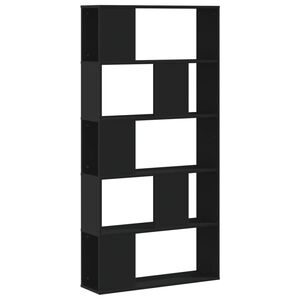 vidaXL Knižnica 5 pol&iacute;c čierna 80,5x23,5x162,5 cm kompozitn&eacute; drevo