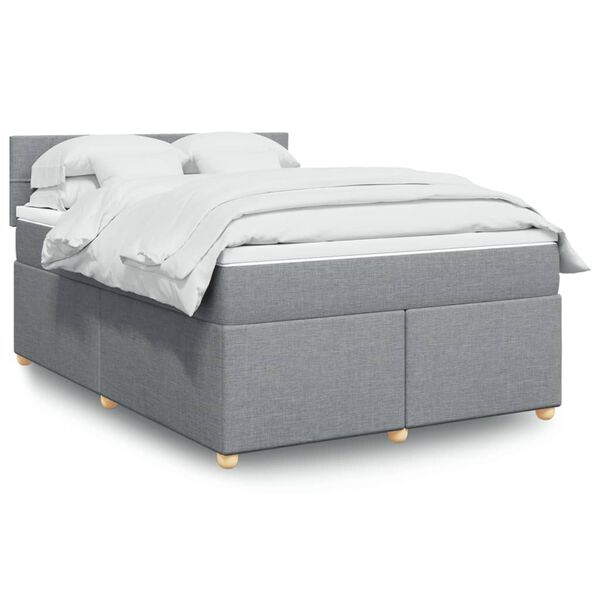 vidaXL Boxspring posteľ s matracom bledosiv&yacute; 140x190 cm l&aacute;tka