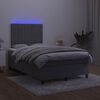 vidaXL Boxspring posteľ s matracom a LED, tmavosiv&aacute; 120x190 cm, zamat