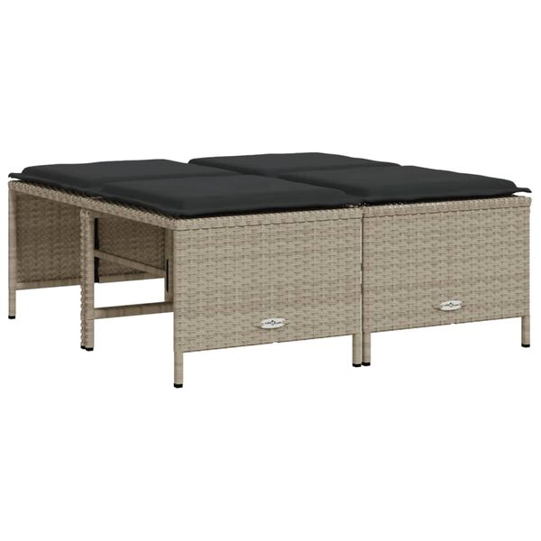 vidaXL 5-dielna záhradná súprava pohoviek s vankúšmi svetlosivá