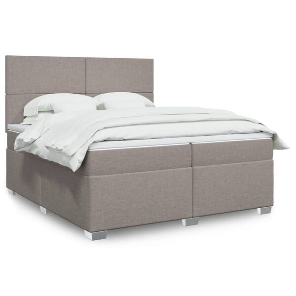 vidaXL Boxspring posteľ s matracom sivohned&yacute; 200x200 cm l&aacute;tka