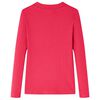 Detské tričko s dlhými rukávmi žiarivo ružové 140