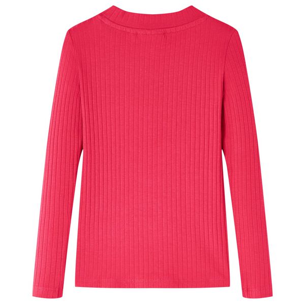 Detské tričko s dlhými rukávmi žiarivo ružové 140