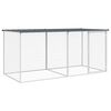 vidaXL Klietka pre kurčat&aacute; so strechou, antracitov&aacute; 203x98x90 cm, pozinkovan&aacute; oceľ