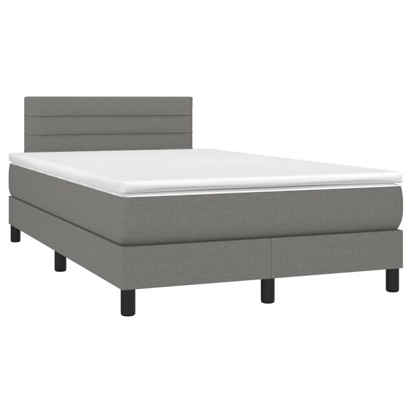 vidaXL Boxspring posteľ s matracom tmavosiv&yacute; 120x200 cm l&aacute;tka