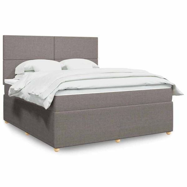 vidaXL Posteľn&yacute; r&aacute;m boxspring s matracom sivohned 180x200 cm l&aacute;tka