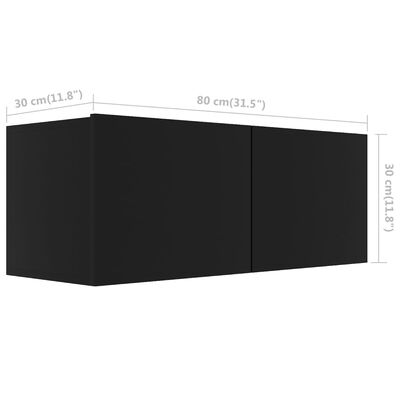 vidaXL TV skrinka, čierna 80x30x30 cm, kompozitné drevo