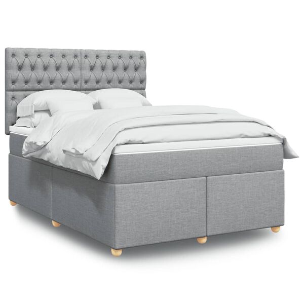 vidaXL Boxspring posteľ s matracom bledosiv&yacute; 140x190 cm l&aacute;tka