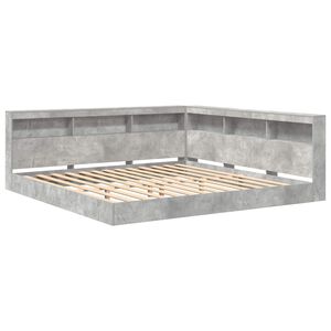 vidaXL Knižnica posteľ Bet&oacute;novo siv&aacute; 180 x 200 cm Kompozitn&eacute; drevo