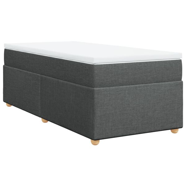 vidaXL Boxspring posteľ s matracom tmavosivá 90x200 cm látka
