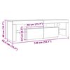 vidaXL TV skrinka s LED svetlami sivá sonoma 140 x 36,5 x 40 cm