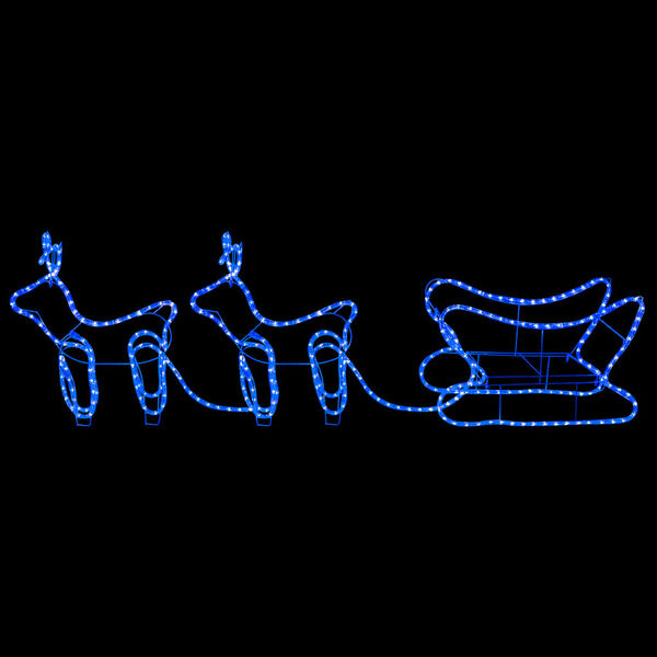 vidaXL Vianočná vonkajšia dekorácia so sobmi a saňami 576 LED diód