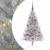vidaXL Umel&yacute; predsvieten&yacute; vianočn&yacute; stromček Strieborn&aacute; 120 cm PET