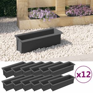 vidaXL Kvetinov&eacute; boxy na europalety 12 ks siv&eacute; 36x13,5x9,5 cm PP