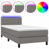 vidaXL Posteľ boxsping s matracom a LED tmavosiv&aacute; 90x200 cm l&aacute;tka